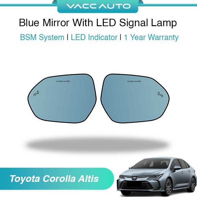 Toyota Corolla Wide View LED Blue Mirror 2016-2020